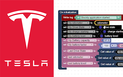 Apply a preprogrammed Tesla Automation (km per kWh per drive)